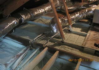 Close Cell Foam Covering Attic Floor