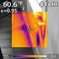 Baseboards, windows and plugs leaking air